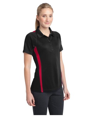 Women's Embroidered Dual-Color Micro-Mesh Polo Shirt